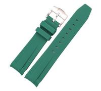 NKCVEZBW Compatible with 20mm Curved End Rubber Watch Strap Compatible with Rolex Submariner Watchband Soft Silicone Black Green Blue Diving Bracelet Wrist Band(Green)