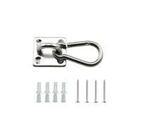 NKCVEZBW Compatible With 304 Stainless Steel Pad Eye Plate Hooks+Snap,Hardware Staple Hook Loop With Screws And Plastic Expansion, Ceiling(Square M5)