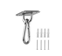 NKCVEZBW Compatible With 304 Stainless Steel Pad Eye Plate Hooks+Snap,Hardware Staple Hook Loop With Screws And Plastic Expansion, Ceiling(Diamond M6)