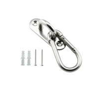 NKCVEZBW Compatible With 304 Stainless Steel Pad Eye Plate Hooks+Snap,Hardware Staple Hook Loop With Screws And Plastic Expansion, Ceiling(Ellipse M8)