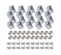 NKCVEZBW Connecteur de profil en aluminium Compatible avec la fente 6mm, accessoires Rail d'extrusion série 2020, 20 pièces(Silver)