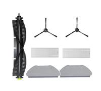 NKCVEZBW Filtre HEPA, Brosse Principale en Rouleau Qihoo, Chiffon de Nettoyage latéral, Compatible avec Les aspirateurs Robots 360 S10 et X100 Max - Pièces détachées Accessoires(Brown)