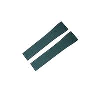 NKCVEZBW FKM Bracelet de montre en caoutchouc compatible avec bracelets de 20 mm et fermoir à ressort à dégagement rapide Noir/rouge/vert, Vert, 20X16MM_GOLD BUCKLE