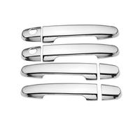 NKCVEZBW Garniture de poignée de Porte de Voiture en Fibre de Carbone argentée, Compatible avec Toyota Yaris Vitz XP90 2006 2007 2008 2009 2010 2011, Accessoires de Style(Silver 2 Keyhole)