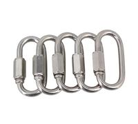 NKCVEZBW Mousqueton de verrouillage multifonctionnel à maillons rapides M5 en acier inoxydable 304 compatible avec le camping, la randonnée, l'extérieur et salle sport, etc., paquet 5