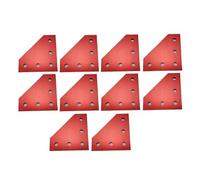 NKCVEZBW Plaque de support d'angle, Surface anodique, 5 trous, assemblage extérieur, Compatible avec le cadre d'imprimante 3D, profil en aluminium série 20, 10 pièces(20S L Red 10PCS)