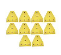 NKCVEZBW Plaque de support d'angle, Surface anodique, 5 trous, assemblage extérieur, Compatible avec le cadre d'imprimante 3D, profil en aluminium série 20, 10 pièces(20S T Yellow 10PCS)