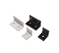 NKCVEZBW Profilé d'extrusion d'aluminium en alliage, 2 trous, support d'angle intérieur à 90 degrés, Compatible avec 2020 3030 4040 4545(3030-Black-10pc)