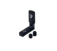 NKCVEZBW Profilé en aluminium forme de L, 20 pièces, 2020 3030 40, fente T noire, fixation support Joint d'angle intérieur, Compatible avec la norme européenne(20-M5 EU)