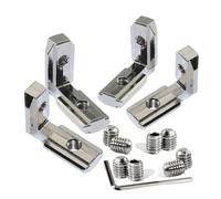 NKCVEZBW Support d'angle en aluminium à fente T, Compatible avec 50/20/10 pièces, Joint intérieur, profil d'extrusion, série 2020/3030/4040/4545(2020 Series,50PCS)