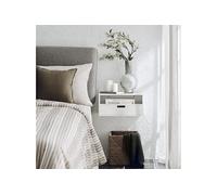 SoBuy NKD03-W Table de Chevet Murale, Table de Nuit Flottante, Armoire Murale, Étagère Blanc G