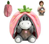 NKFBEV Peluche Musicale avec veilleuse, Peluche âNe Endormi Qui Respire, âne Endormi avec Mouvement de Respiration et Musique, entraîneur de Sommeil, Batterie, pour Nouveau-né et Jeune mère