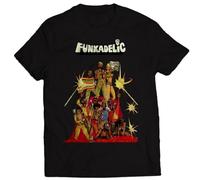 NKFTYTIUU Funkadelic Vintage 70s Essential George Clinton Eddie Hazel T shirtBlackXL