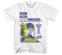 NKFTYTIUU Hammer Horror Frankenstein Woman with The Soul of The Devil Movie Men's T ShirtWhiteS