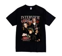 NKFTYTIUU Interview with Vampire Brad Pitt Tom Cruise Movie T ShirtBlack3XL