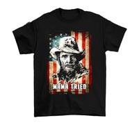 NKFTYTIUU Vintage Merle Haggard Mama Tried T shirtBlackL
