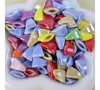 NKGWQ 10 pièces 13 * 19MM Triangle Perles en céramique pour la Fabrication de Bracelets Perles en Porcelaine Perles d'espacement pour l'artisanat Fabrication de Bijoux