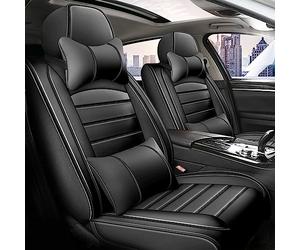 NKIANH Ensemble Complet Housses Siège Voiture pour BMW X2 2018 2019 2020 2021, Imperméable Coussin Cuir Avant Arrière Protecteurs Auto Airbag Compatibles Doux Confort, 4-Black