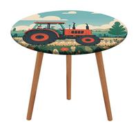 NKJJSTES Nappe de table ronde ajustée élastique extensible tracteur agricole nappe imperméable pour camping intérieur et extérieur