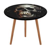 NKJJSTES Nappe de table ronde ajustée et élastique - Motif tête de mort effrayante - Imperméable - Pour camping, intérieur et extérieur
