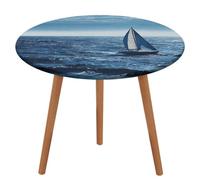 NKJJSTES Nappe ronde ajustée élastique extensible bleu mer voilier imperméable pour camping intérieur et extérieur