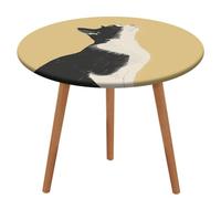 NKJJSTES Nappe ronde ajustée élastique extensible motif chat noir et blanc nappe imperméable pour le camping intérieur et extérieur