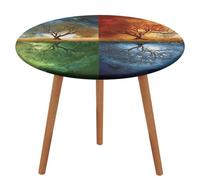 NKJJSTES Nappe ronde ajustée élastique extensible quatre saisons motif arbre de vie imperméable pour le camping, l'intérieur et l'extérieur