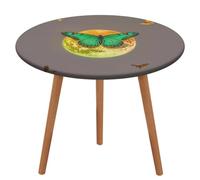 NKJJSTES Nappe ronde ajustée élastique extensible soleil et lune vert mite nappe imperméable pour camping intérieur et extérieur