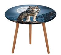NKJJSTES Timberwolves Nappe de table ronde ajustée et élastique pour camping en intérieur et extérieur