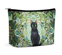 NKJJSTES Trousse de maquillage étanche de grande capacité - La sorcière des ténèbres - Organisateur d'accessoires cosmétiques pour femme/fille, motif chat noir, Taille unique
