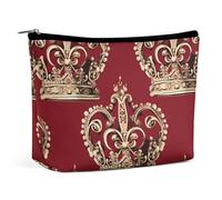 NKJJSTES Trousse de maquillage étanche de grande capacité - Organisateur de cosmétiques en marbre noir et blanc - Organisateur d'accessoires cosmétiques pour femme/fille, Couronne rouge., Taille