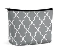 NKJJSTES Trousse de maquillage étanche de grande capacité - Organisateur de cosmétiques mignon hibou rouge - Organisateur d'accessoires cosmétiques pour femme/fille, Quatrefoil gris., Taille unique