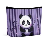 NKJJSTES Trousse de maquillage étanche de grande capacité, organisateur de cosmétiques pour mathématiques et physiques, accessoires cosmétiques pour femme/fille, Panda rayé violet, Taille unique