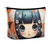 NKJJSTES Trousse de maquillage étanche de grande capacité - Organiseur de cosmétiques pour femme/fille - Motif chats noirs, Images d'anime, Taille unique