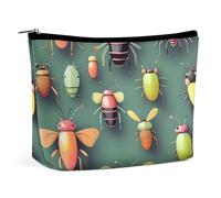 NKJJSTES Trousse de maquillage étanche de grande capacité pour femme/fille Motif cerises, Atlas des insectes, Taille unique