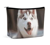 NKJJSTES Trousse de maquillage étanche de grande capacité pour femme/fille - Niagara Falls, Husky Piquant Dog, Taille unique