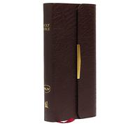 NKJV, Checkbook Bible, Compact, Bonded Leather, Burgundy, Wallet Style, Red Letter: Holy Bible, New King James Version