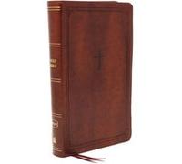 Bible NKJV – Référence fin de verset – Grand format personnel – Leathersoft marron texte rouge