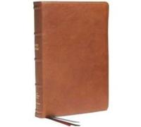 NKJV EndofVerse Reference Bible Personal Size Large Print Premium Goatskin Leather Brown Premier Collection Red Letter Thumb Indexed Comfort Print by Thom Thomas Nelson (Auteur)