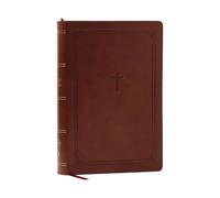 NKJV Giant Print End-of-Verse Reference Bible, Brown Leathersoft, Red Letter, Comfort Print: Holy Bible