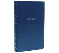 Bible – New King James Version (NKJV) – Éd. cadeau, similicuir bleu, texte en rouge, Comfort Print