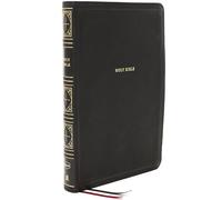 NKJV Holy Bible, Giant Print Thinline Bible, Black Leathersoft, Thumb Indexed, Red Letter, Comfort Print: New King James Version