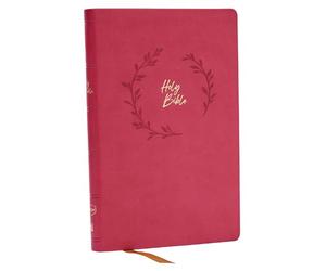 NKJV Holy Bible, Value Ultra Thinline, Pink Leathersoft, Red Letter, Comfort Print
