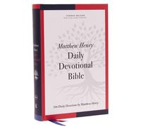 NKJV, Matthew Henry Daily Devotional Bible, Hardcover, Red Letter, Thumb Indexed, Comfort Print : 366 Devotions quotidiennes par Matthew Henry
