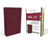 Nkjv, Reference Bible, Center-Column Giant Print, Leather-Look, Burgundy, Red Letter Edition, Comfort Print