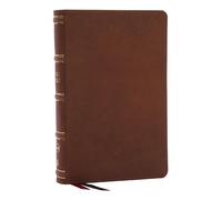 Nkjv, Single-Column Reference Bible, Verse-By-Verse, Brown Genuine Leather, Red Letter, Comfort Print