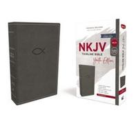 NKJV Thinline Bible Youth Edition Leathersoft Gray Red Letter Comfort Print by Thomas Nelson Thomas Nelson (Auteur)