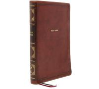 NKJV, Thinline Reference Bible, Large Print, Leathersoft, Brown, Red Letter, Comfort Print: Holy Bible, New King James Version