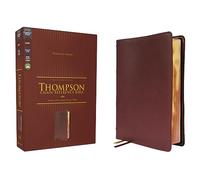 NKJV, Thompson Chain-Reference Bible, Genuine Leather, Calfskin, Burgundy, Red Letter, Comfort Print
