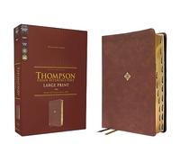 NKJV, Thompson Chain-Reference Bible, Large Print, Leathersoft, Brown, Red Letter, Thumb Indexed, Comfort Print